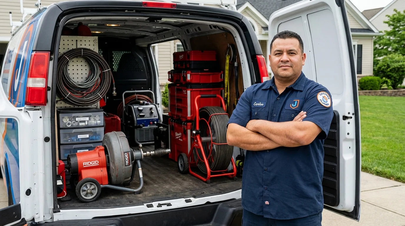 Professional drain cleaning equipment and Johns Plumbing LLC plumber in Huntington Beach