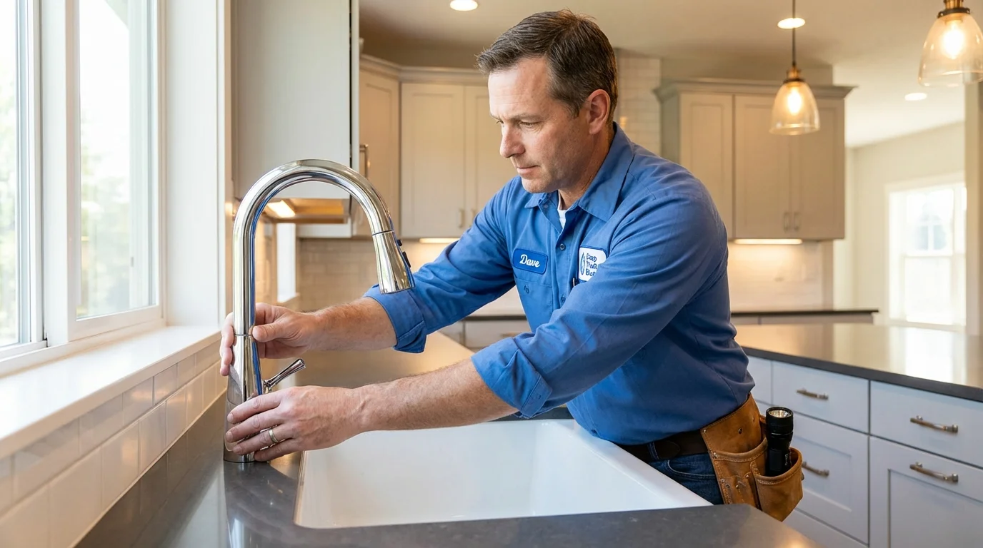 Kitchen faucet installation by Johns Plumbing LLC in Huntington Beach