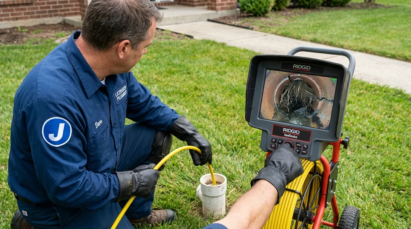 Sewer camera inspection being performed by Johns Plumbing LLC in Huntington Beach